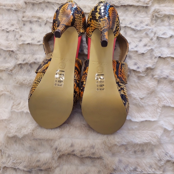 Michael Antonio snakeskin print platform heels sandals SZ 7.5 generous fit - Picture 5 of 13